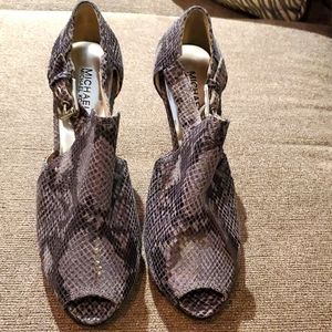 Michael Kors snakeskin heels size 10